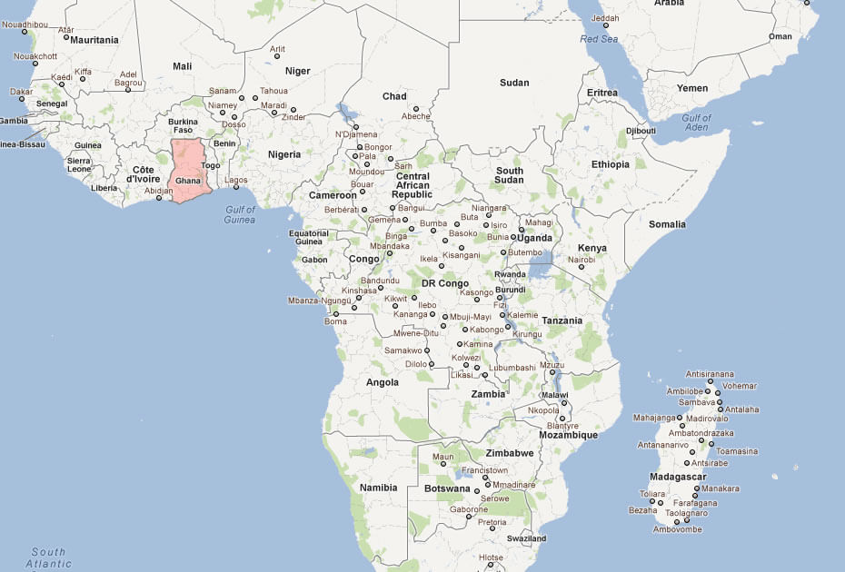 karte von ghana afrika